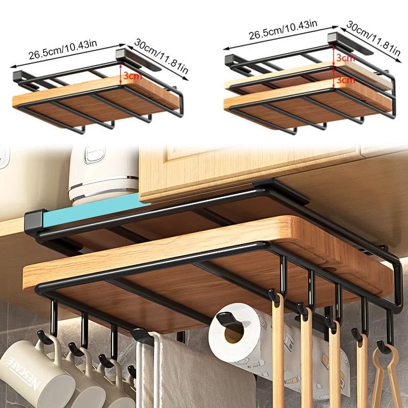 Organizador Rack com Ganchos para Cozinha