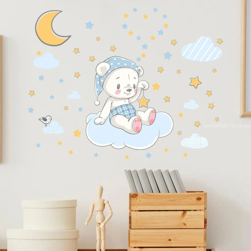 Adesivo Cartoon Bear para Quarto Infantil (Acende no escuro)